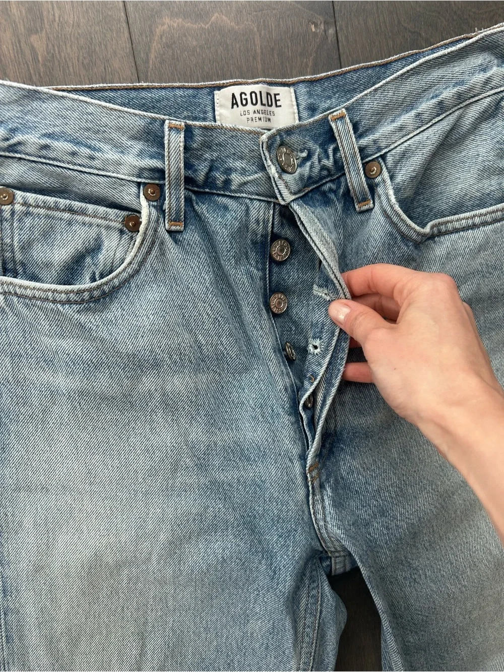 Agolde Denim Jeans Riley Cropped High Rise - Picture 4 of 9
